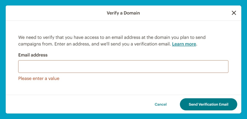 Mailchimp email verification process