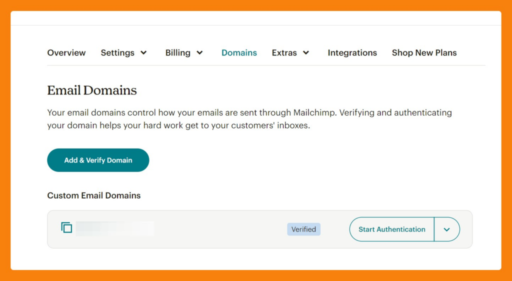 Processo de verificação de e-mail do Mailchimp