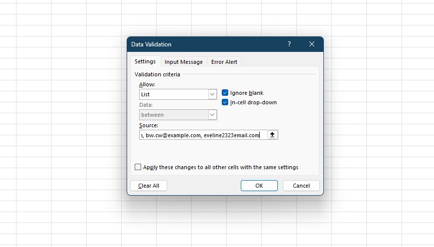 Validering av e-post i Excel