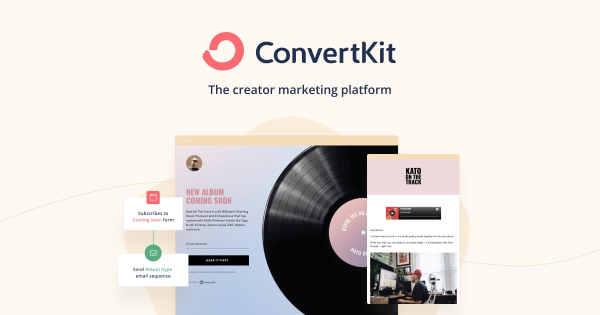 ConvenrtKit ca una dintre alternativele Mailchimp