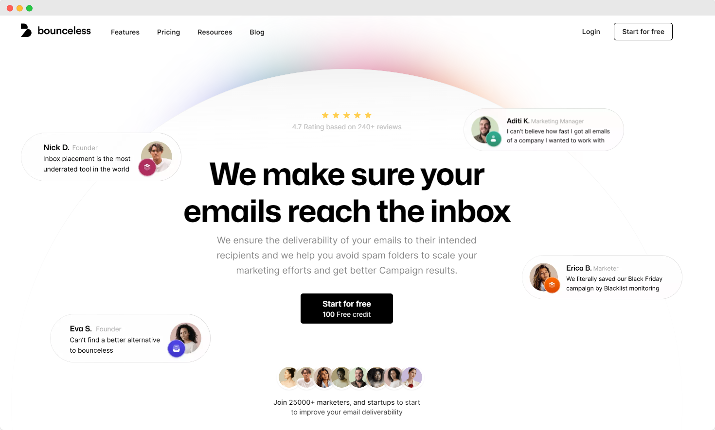 Bounceless - un des nettoyeurs de listes d'emails