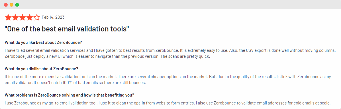 zerobounce reviews