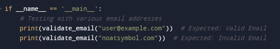 validarea e-mailurilor în Python - fragment de cod