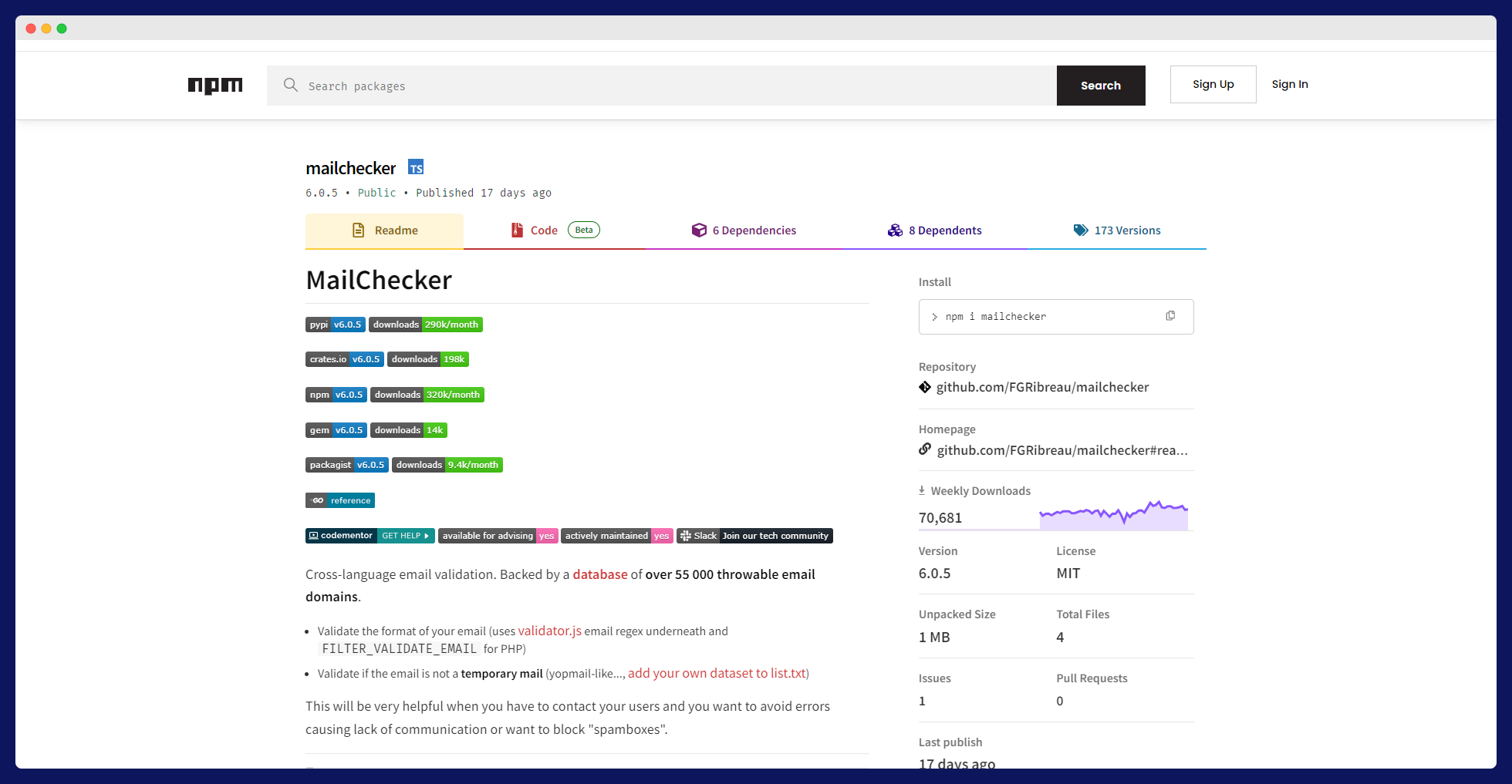 Mailchecker - 無効なメールをキャッチする