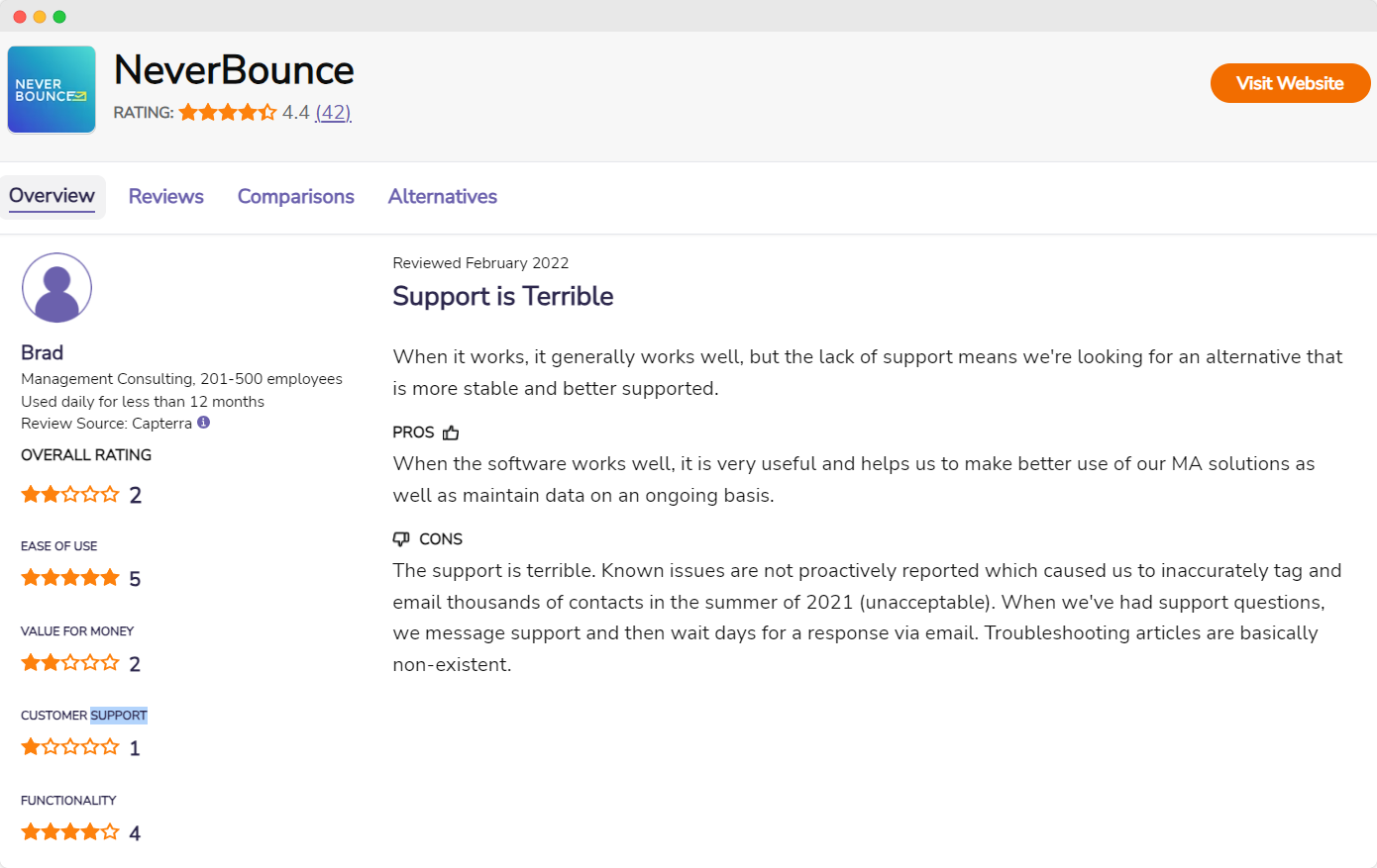 La revisión de NeverBounce email checker