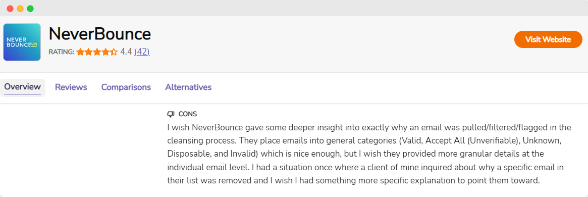 NeverBounce email checker - recenzie