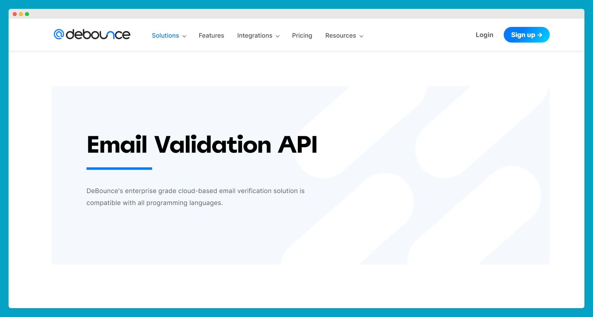 Debounce - doğrulama API'si