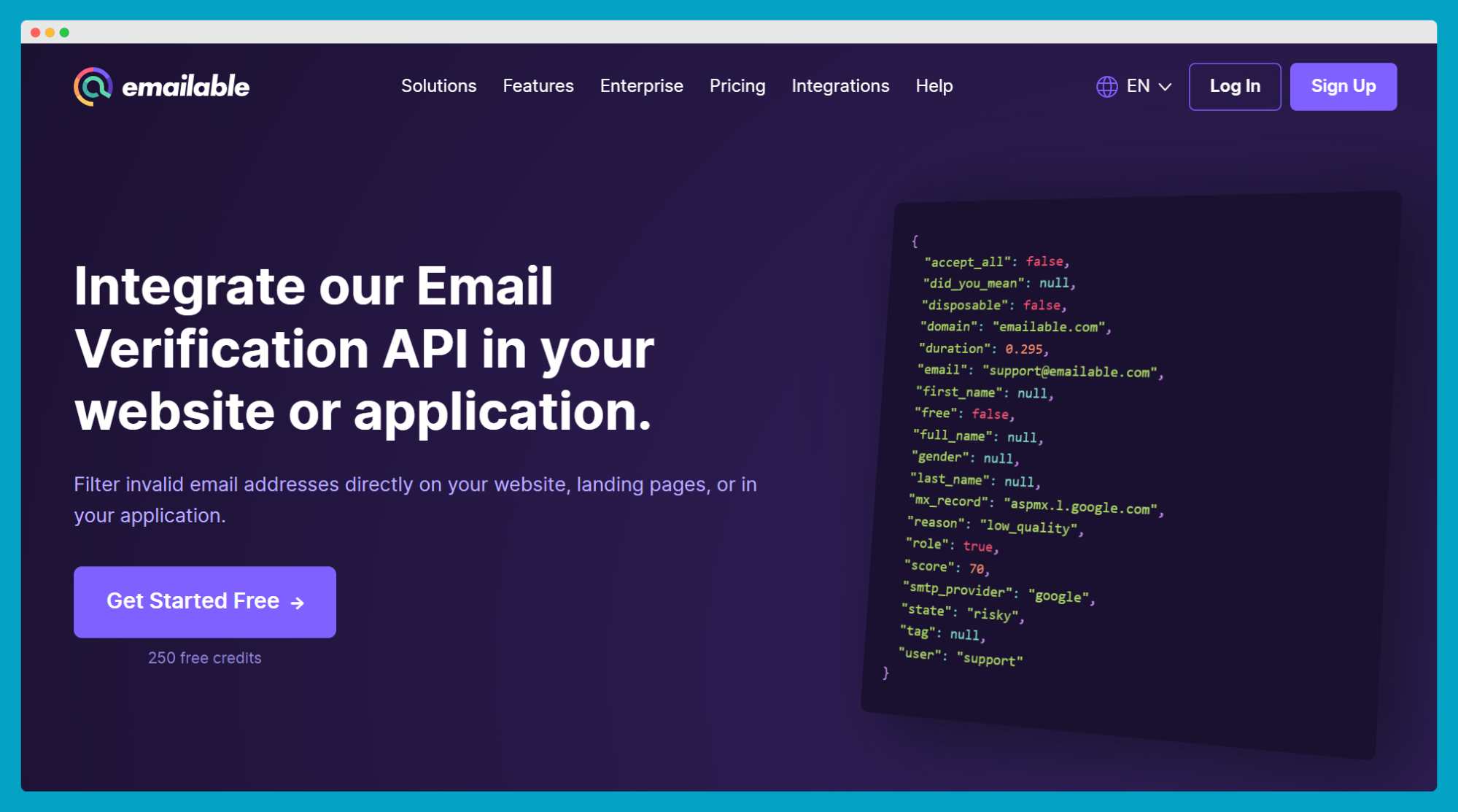 Emailable - API de validação