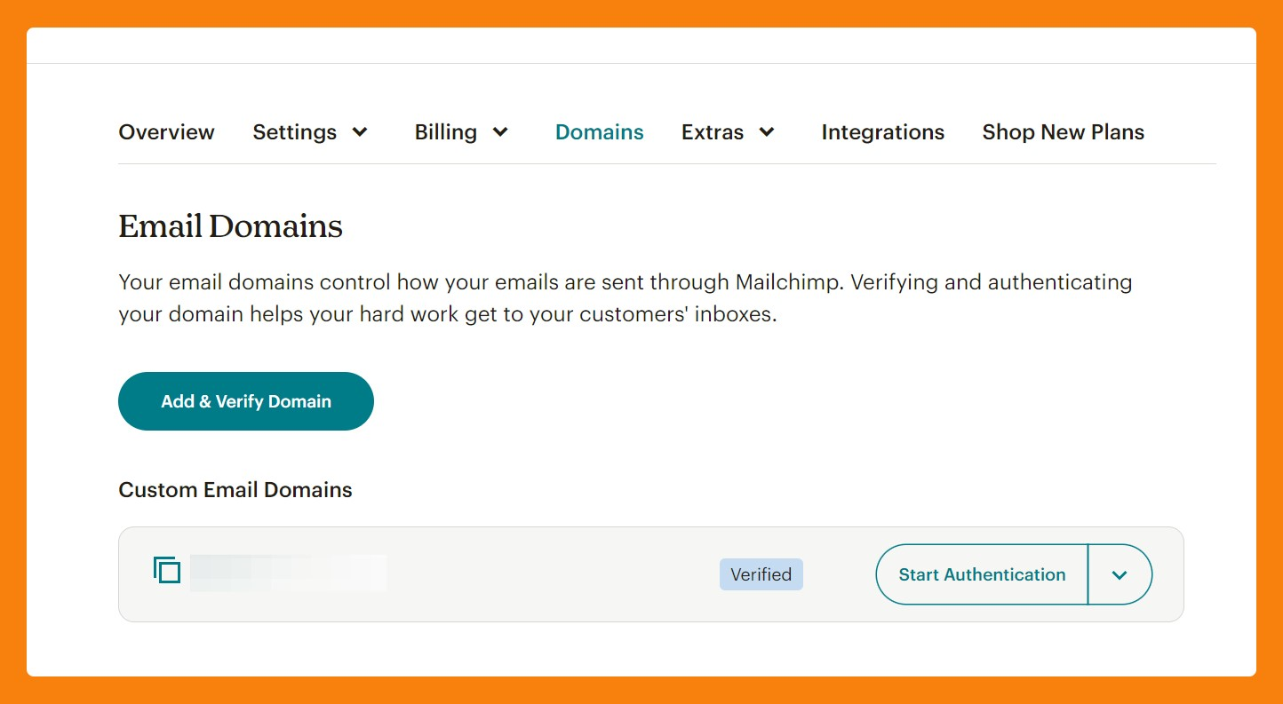 Proces overovania e-mailu Mailchimp