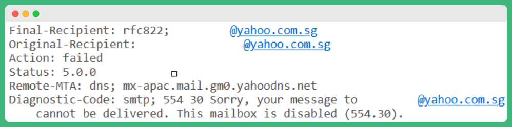 5.0.0 email bounce code