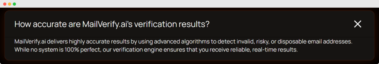 MailVerify's accuracy.