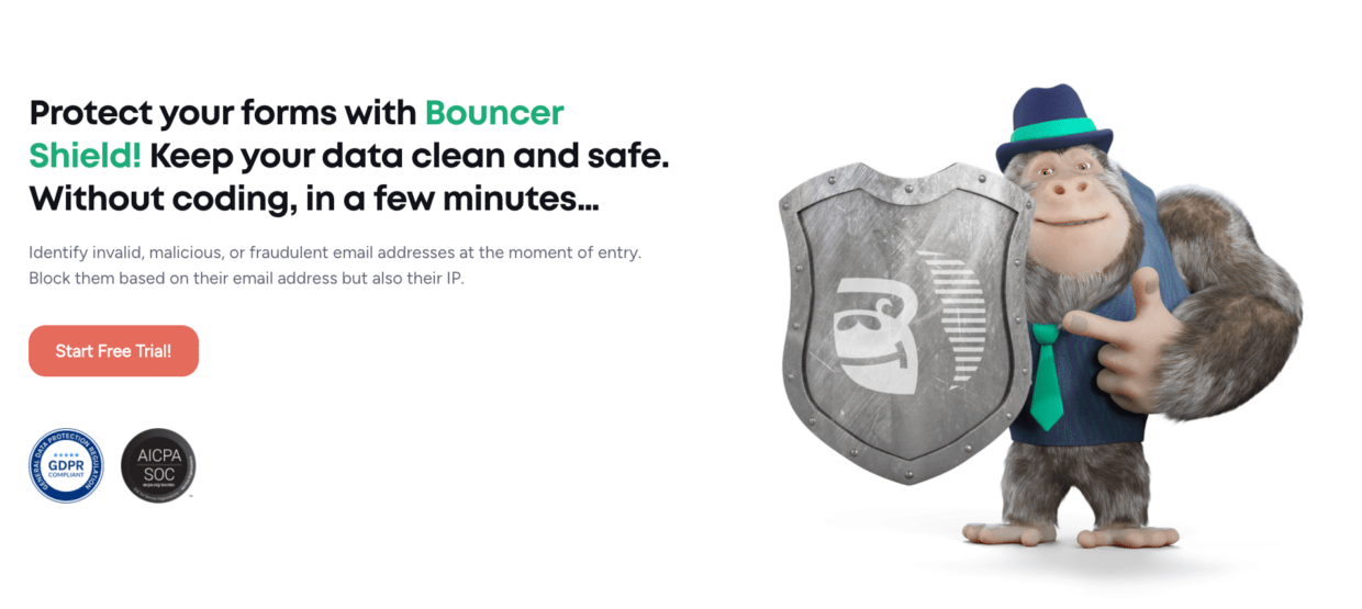 Bouncer Shield for validating emails via forms