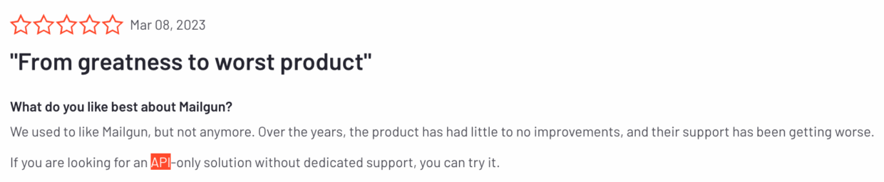 The review of a Mailgun api
